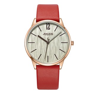 JULIUS 聚利時 秋日暖陽直紋錶面皮錶帶手錶 (36mm)二色