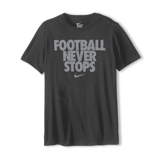 美國百分百【全新真品】Nike T恤 耐吉 短袖 上衣 T-shirt 運動休閒 logo 足球 深灰 S號 G781