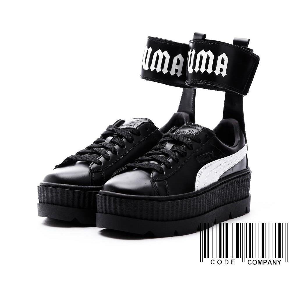 =CodE= PUMA FENTY ANKLE STRAP RIHANNA 增高厚底鞋(黑白)366264-03 蕾哈娜