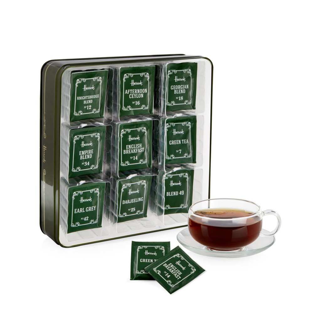 Eustore現貨 Harrods英國哈洛德百貨72茶包入經典綜合茶葉禮盒 含錫蘭紅茶blend 49鐵盒裝 歐美代購 蝦皮購物