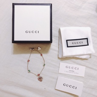 售 極新 二手正品 Blind for Love Gucci 純銀手鍊 古馳 手鍊 愛心 精品手鍊