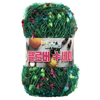 韓國製造的針織三葉草磨砂膏, 刷子紗 80g 100% 聚酯纖維