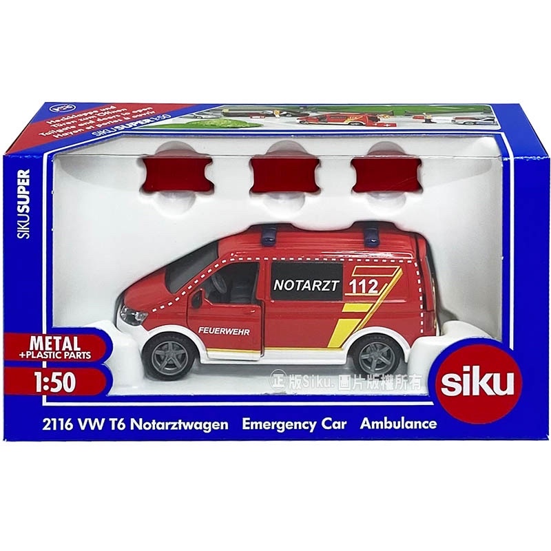 全新 德國 SIKU 2116 福斯T6救護車 siku 模型車 1:50 SU2116