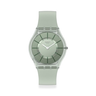 【SWATCH】SKIN超薄 VERT D'EAU軍綠(34mm) 瑞士錶 手錶 SS08G103-S14