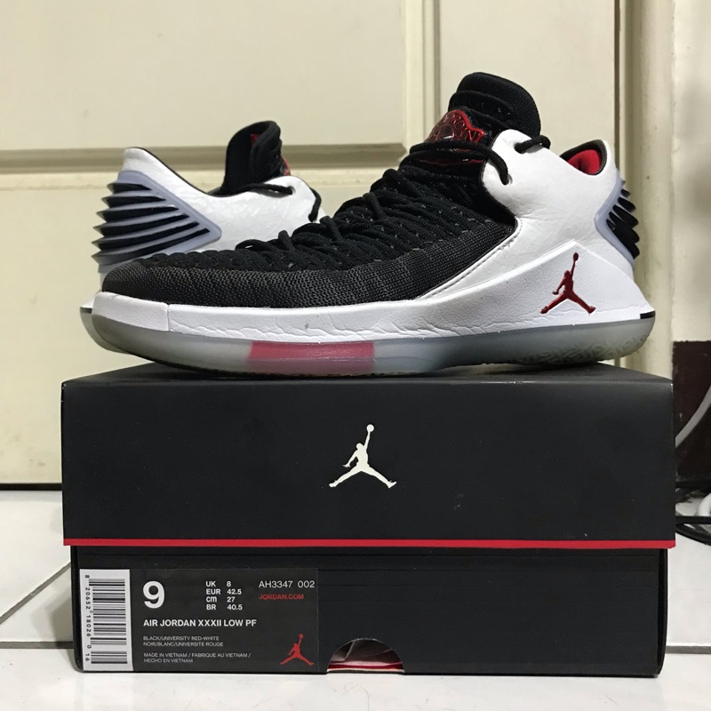 NIKE AIR JORDAN XXXII LOW 32代 灌籃大賽 黑白 低筒 編織 男