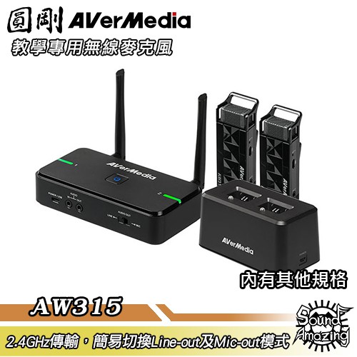 圓剛 AW315 AVerMic教學專用無線麥克風【Sound Amazing】