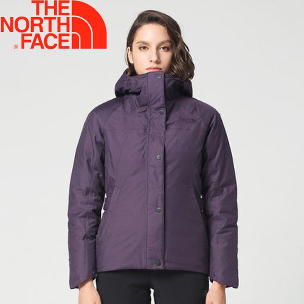 【The North Face 美國 女款 550FP羽絨防水外套《深紫》】369J/防水/保暖/腰身/悠遊山水