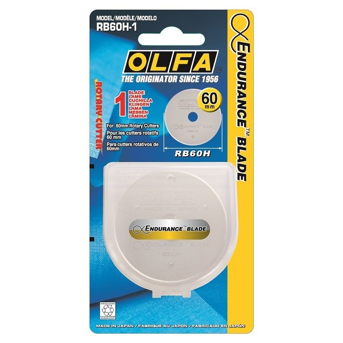 OLFA 超耐久60mm拼布刀刀片 單片入 / 盒 RB60H-1