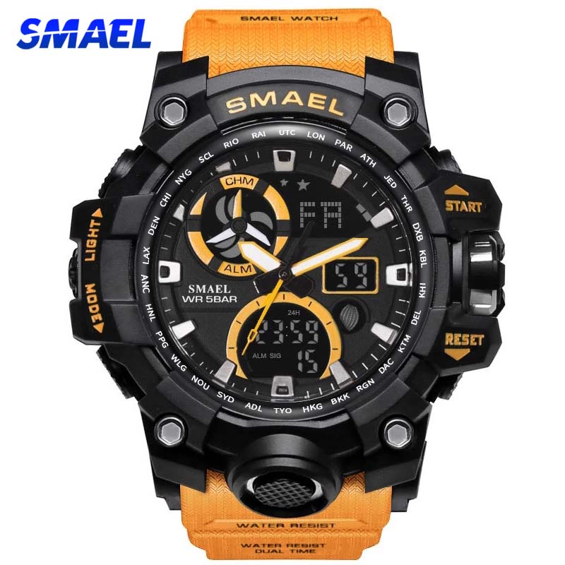 Smael 運動手錶防水頂級品牌豪華運動手錶鬧鐘男士數字男士手錶軍用手錶