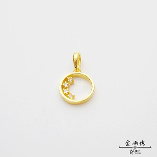 黃金墜飾【小宇宙】圓型造型 施華洛世奇水鑽 純金項鍊 9999純金