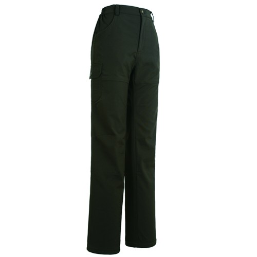 瑞多仕 DA3650 女彈性刷毛保暖褲(側口袋) 暗綠褐色