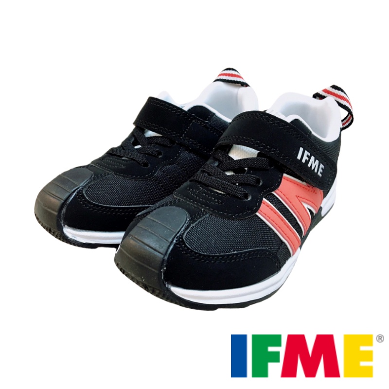 [新竹-實體門市]日本IFME (適合腳長15~19公分) 黑紅 日本機能童鞋 原廠公司貨 童鞋 布鞋 運動鞋