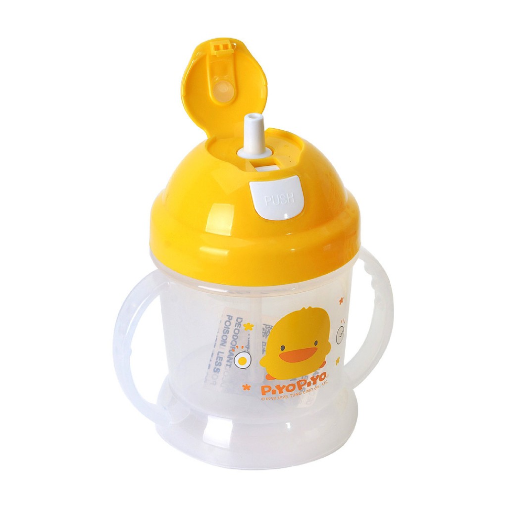 Piyo Piyo 黃色小鴨彈跳練習杯 250ML GT-83312 彈跳蓋設計  方便又好用 娃娃購 婦嬰用品專賣店