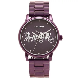 【美麗小舖】COACH 14502923 紫色鋼錶帶 36mm 女錶 手錶 腕錶-全新真品現貨在臺