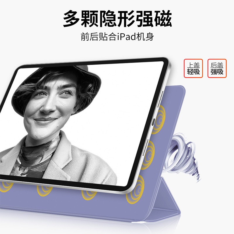 Ipad全面屏保護殼 Ipad Pro 11吋 12 9吋air4 10 9磁吸保護套側邊充電三折平板殼超薄 蝦皮購物