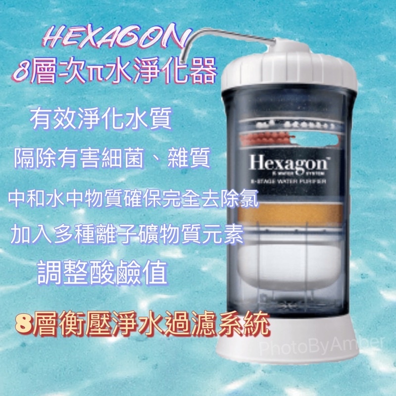 📣科士威 HEXAGON 8層次π水淨化器 健康活水淨化💦 水機 8層次淨水器 8拍水機