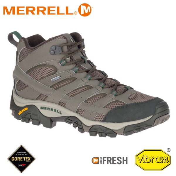 【MERRELL 美國 男 MOAB 2 MID GORE-TEX高筒登山鞋《圓石色》】ML033317/健行/悠遊山水