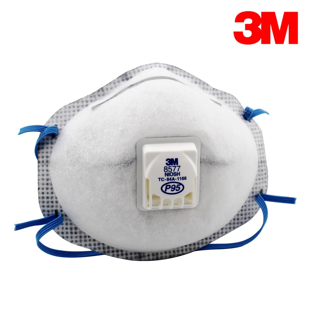 【3M】原廠公司貨_8577_P95等級呼吸閥活性碳口罩(頭戴式)10個/盒
