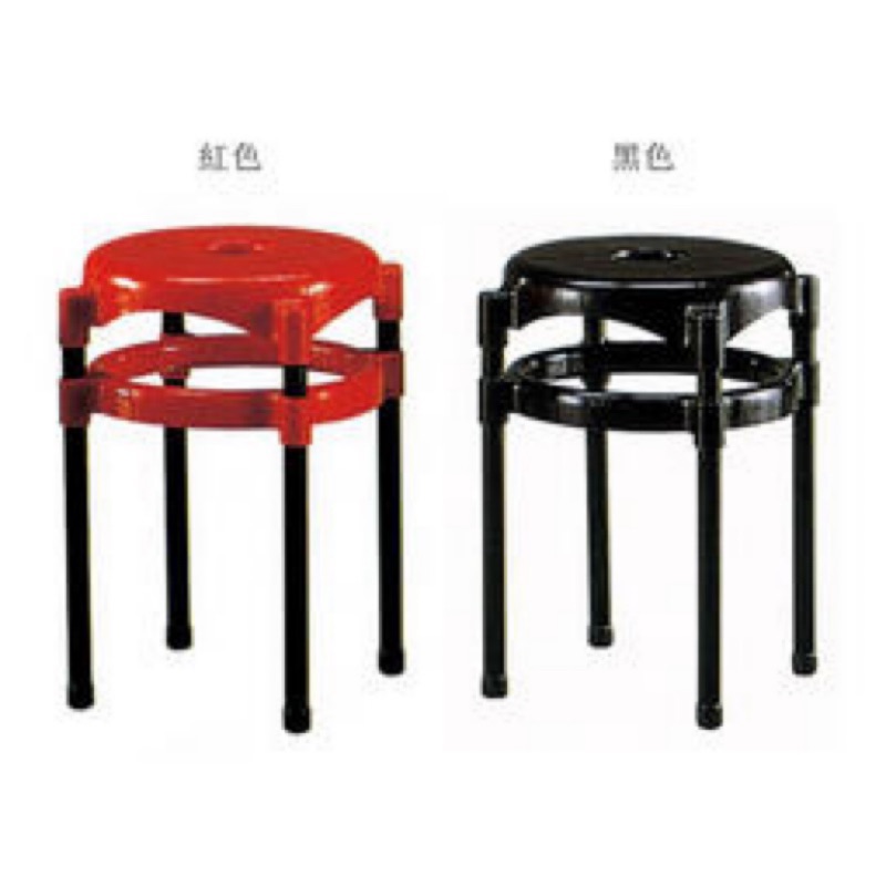 雙層中洞椅(紅色/黑色)/加厚 塑膠椅/輕便椅/兒童椅/園藝椅/功課椅