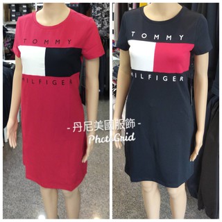 TOMMY HILFIGER 女生 女款 大Logo 長版 短袖 洋裝 美國正品 全新現貨秒發