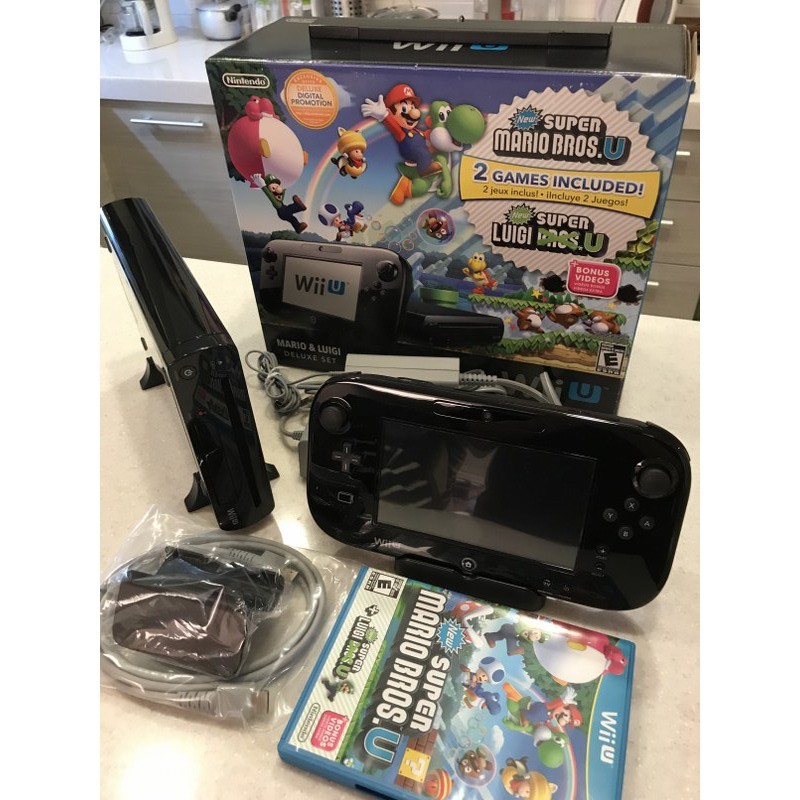 Nintendo 任天堂 Wii U WiiU DeluxeSet 豪華主機版 美規 美版 32G 黑色 超級瑪莉歐同梱