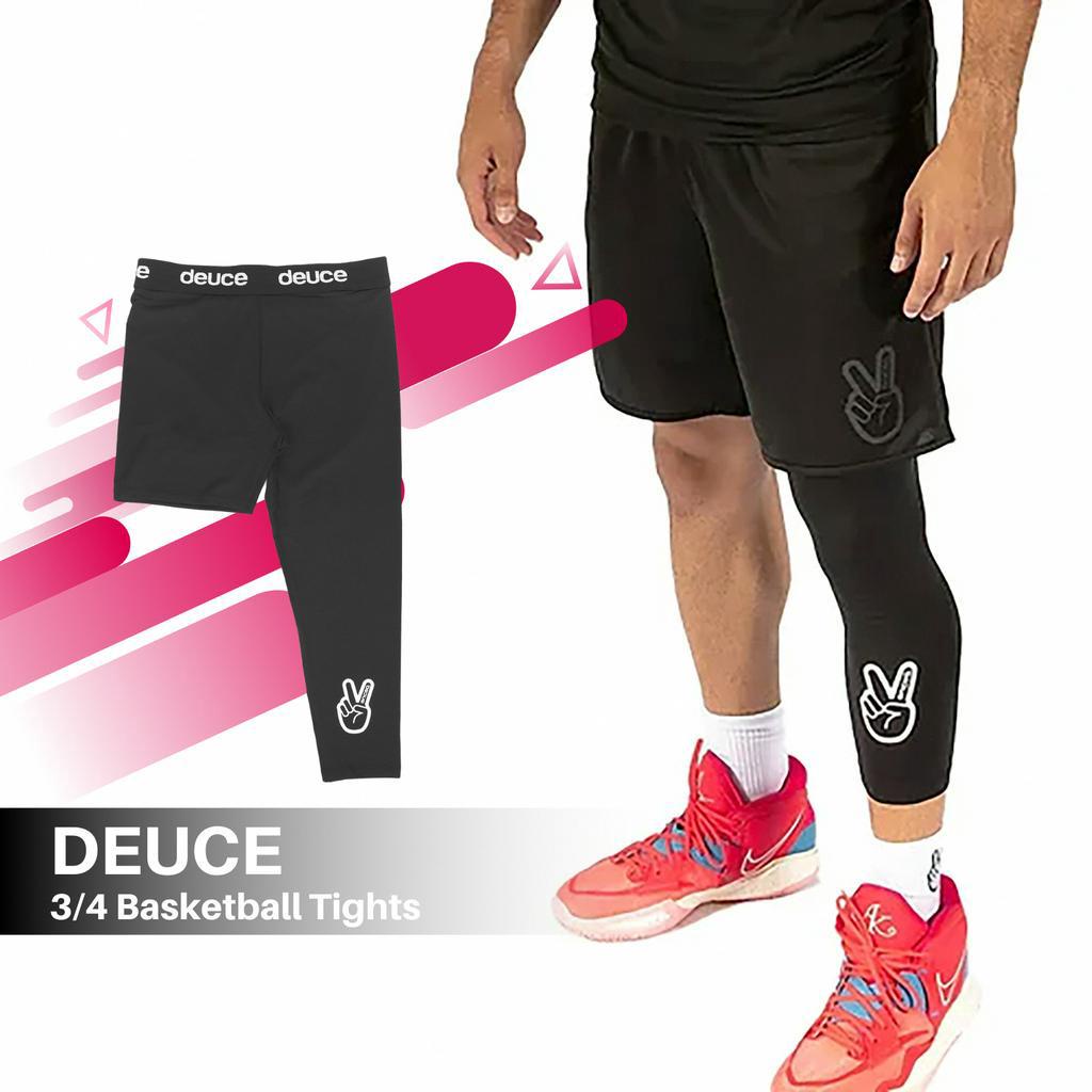 Deuce Brand 單腿 束褲 Basketball Tights 大LOGO 7分 黑色 運動 籃球【ACS】