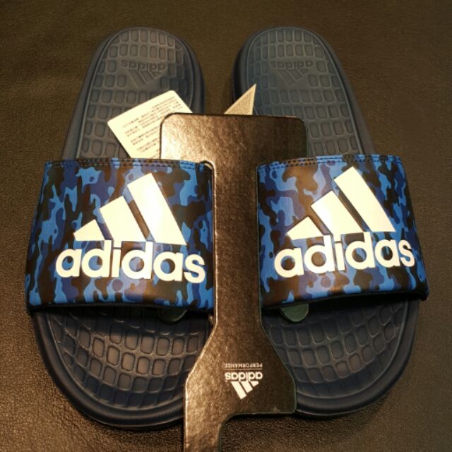 🔰公司貨正品🔰 Adidas新款藍迷彩男版拖鞋 兩色