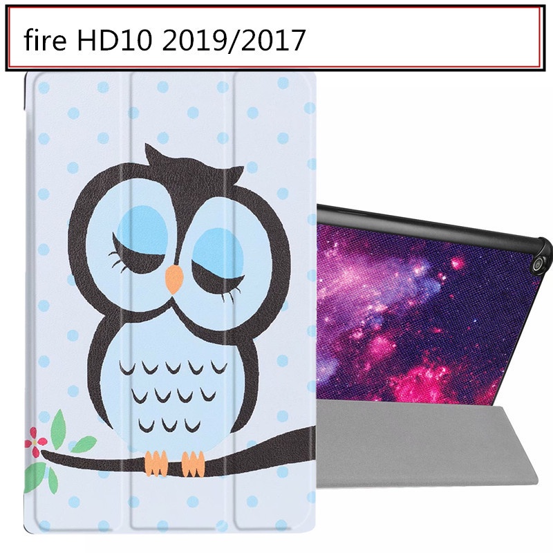 適用亞馬遜kindle fire HD10 2019皮套hd 10 2017平板套卡通彩繪