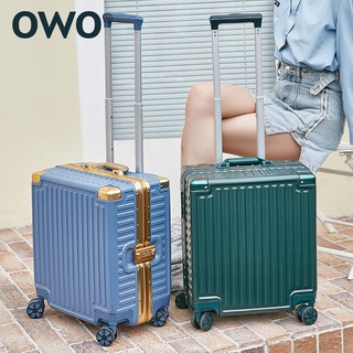 (台灣現貨)OWO 輕奢風 18吋登機箱 鋁框登機箱 小行李箱 拉桿箱 小登機箱 18吋行李箱 登機行李箱