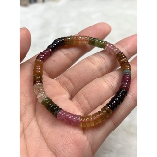彩虹碧璽 5mm+ 天然礦石 糖果碧璽 碧璽 電氣石 旺夫石 願望之石 算盤珠 手串 手鍊