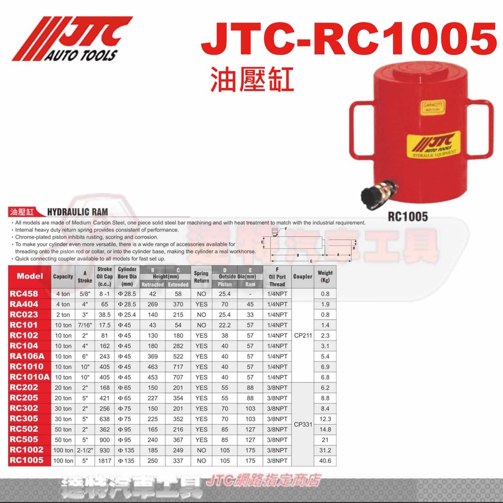JTC-RC1005 油壓缸☆達特汽車工具☆JTC RC1005