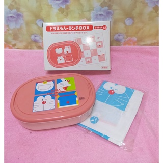 日本原裝 哆啦A夢 Doraemon 小叮噹 保鮮盒 收納盒 飾品盒 25th 限定版 附小方巾 G1
