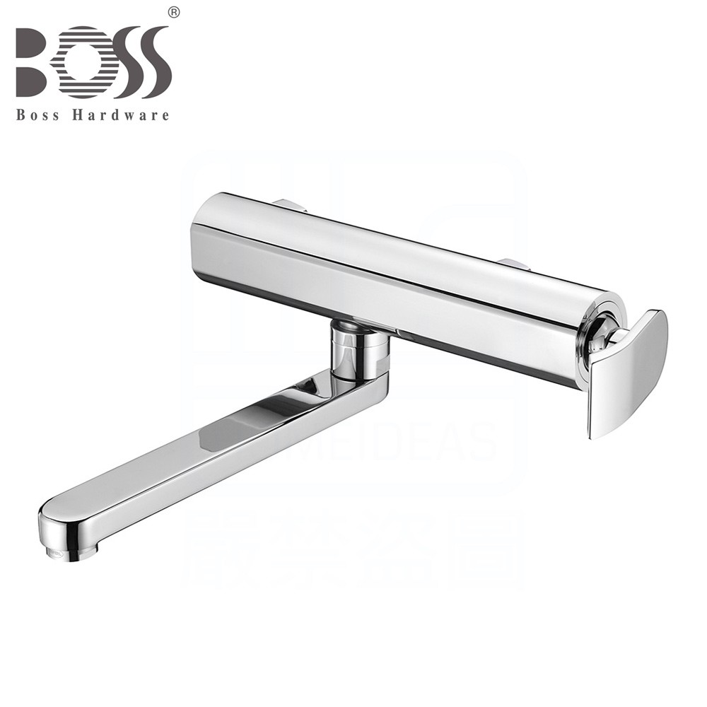 領券再享9折《BOSS》D-8828 壁式水龍頭 廚房龍頭 浴缸龍頭 出水管長20cm 日本進口陶瓷閥芯 台灣製造