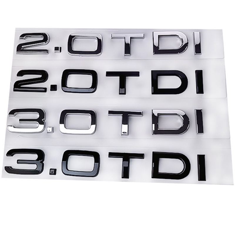 汽車三維 ABS 2.0 3.0 TDI 後備箱字母標誌排量徽章標誌貼花貼紙適用於奧迪 A1 A3 A4 A5 A6 A