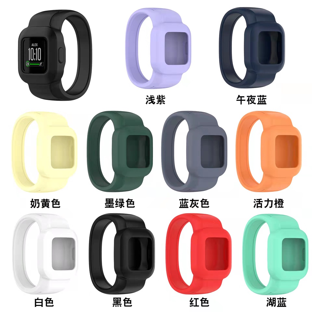 適用於佳明Garmin Vivofit JR3無扣腕帶 Fit jr.3單圈表帶 兒童矽膠錶帶 替換運動防水透氣彩繪錶帶