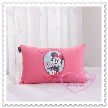 ♥小花花日本精品♥ Hello Kitty Disney迪士尼米妮水洗麗絲絨中童枕枕頭睡枕粉色Q版圖12340507