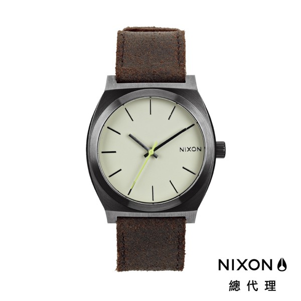 NIXON TIME TELLER 極簡工裝小錶款 皮革錶帶 深棕 手錶 男錶 女錶 A045-1388