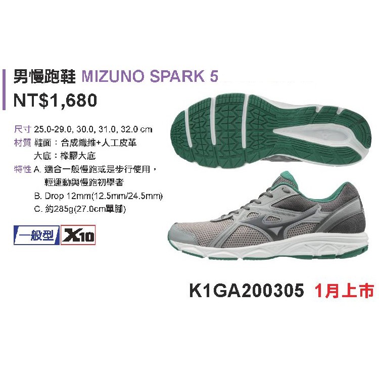 30公分大尺碼！《典將體育》Mizuno 美津濃 跑步 慢跑鞋 SPARK 5 K1GA200314
