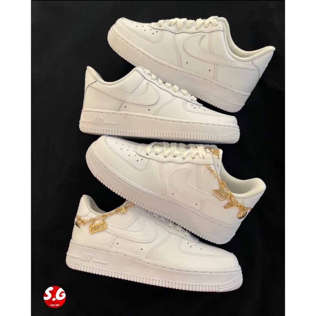 S.G NIKE Air Force 1 LX Lucky Charms 金鍊 全白 女鞋 休閒鞋 DD1525-100