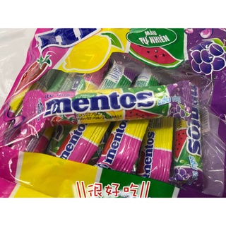 ❤️很好喫❤️ 懷舊零食 曼陀珠 mentos 綜合水果軟糖 水果軟糖 小條 (14公克x24條)
