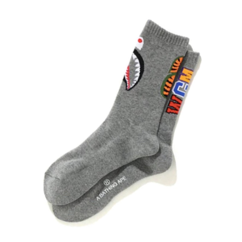 經典入荷 APE SHARK SOCKS BAPE 鯊魚 三色 襪子 長襪 WGM 3色