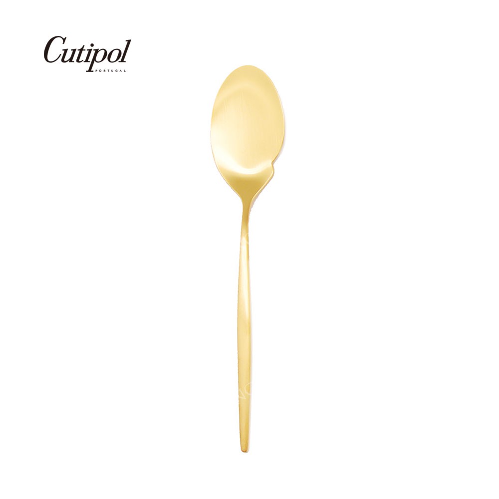 【Cutipol】MOON系列-霧金不銹鋼-18cm美食家湯匙/萬用匙 葡萄牙手工餐具