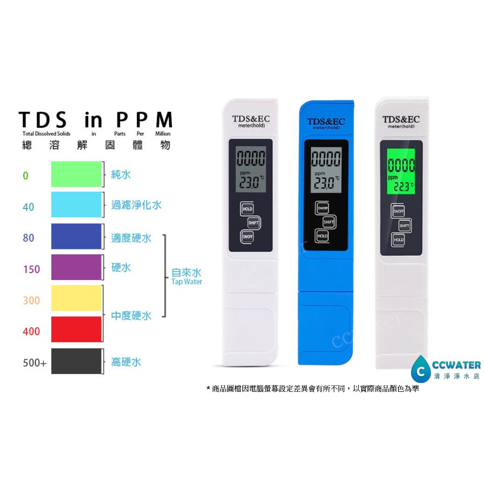 【現貨促銷】水族* 水耕蔬菜*三合一TDS筆*TDS+EC+溫度測量/水質檢測筆/導電度測試筆，189元。