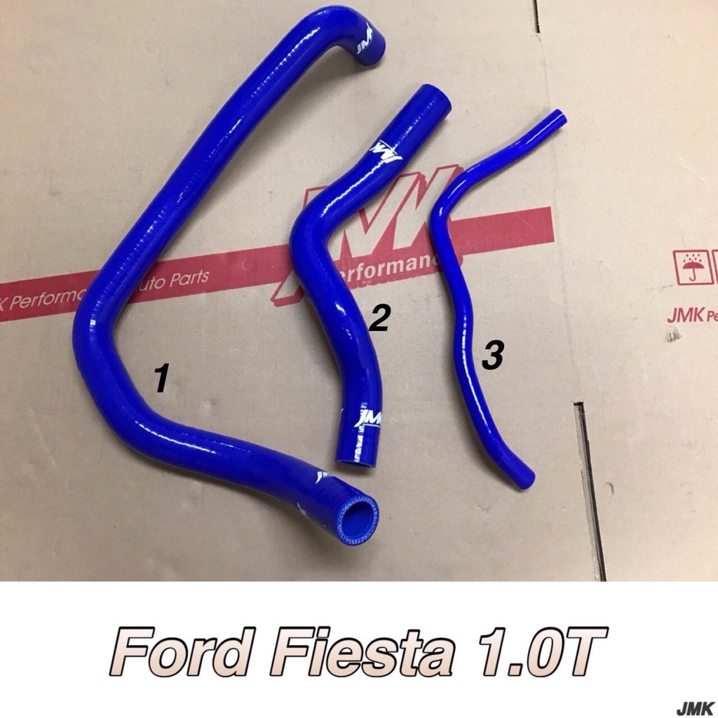 3PCS Silicone Water Hose for~ 2014- FORD Fiesta 1.0t 強化水管組