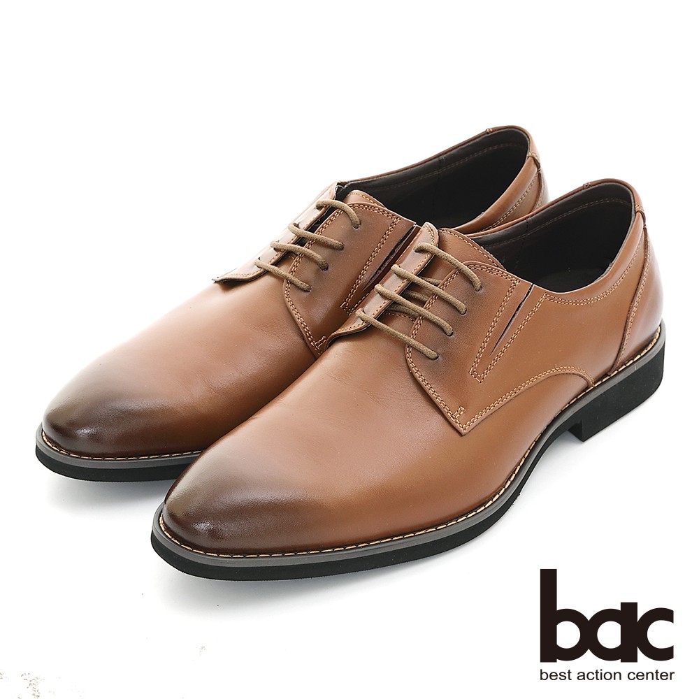 【bac】商務菁英 輕量真皮紳士鞋 - 紅棕色