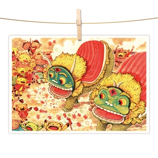 afu插畫明信片 - 歡樂獸