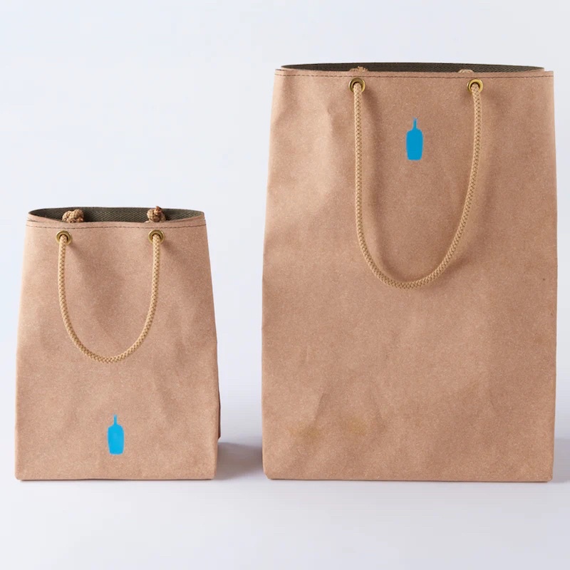 [APT select shop]BLUE bottle藍瓶咖啡/紙袋風複合皮質感/環保回收材質MAKOO購物袋