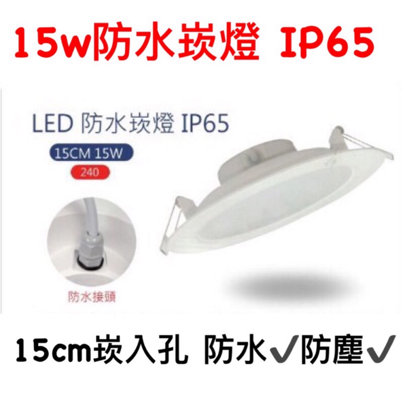 【亮博士】LED 防水 15W 崁燈 天花板燈 IP65 等級全防水崁燈  超薄 圓燈