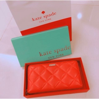 降價 Kate Spade 經典橘色小羊皮長夾 二手品哦