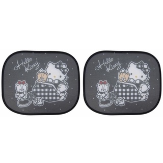 車之嚴選 cars go 汽車用品【PKTD013B-14】Hello Kitty 一起去旅行 側窗遮陽板 隔熱小圓弧